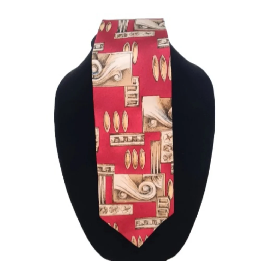 Vintage Silk Michael Austin Tie | EUC | Burgundy & Tans